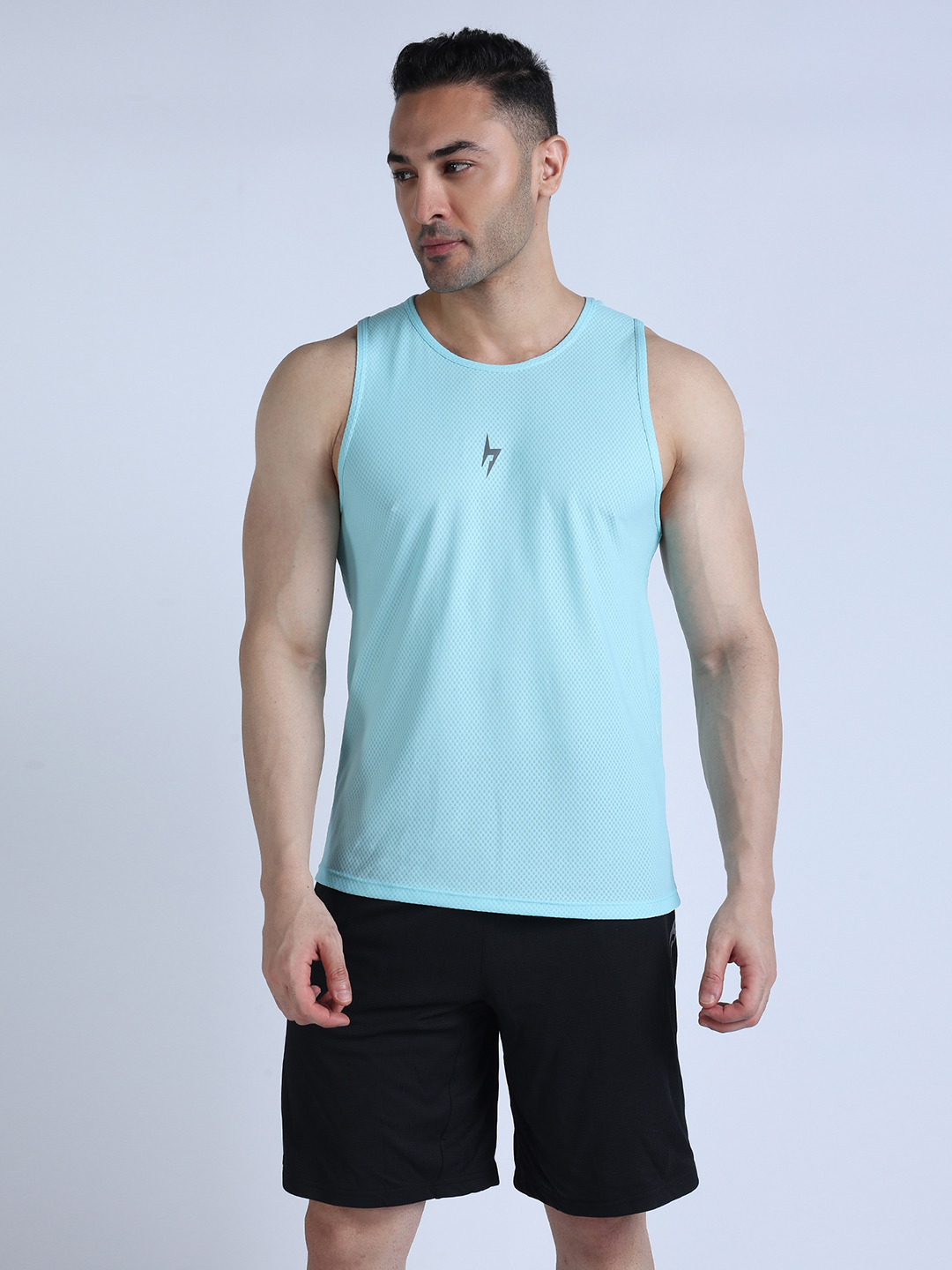 Hardik Pandya Evolve Regular Fit Vest in Aqua for Men (3)