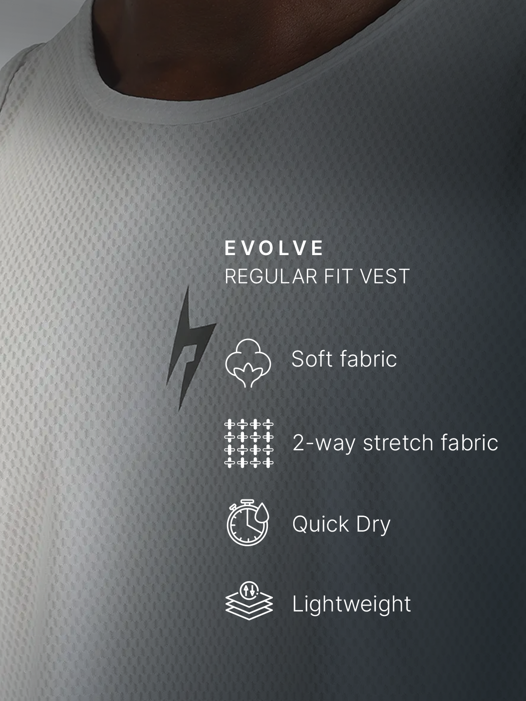 Hardik Pandya Evolve Regular Fit Vest in White for Men 
 (9)