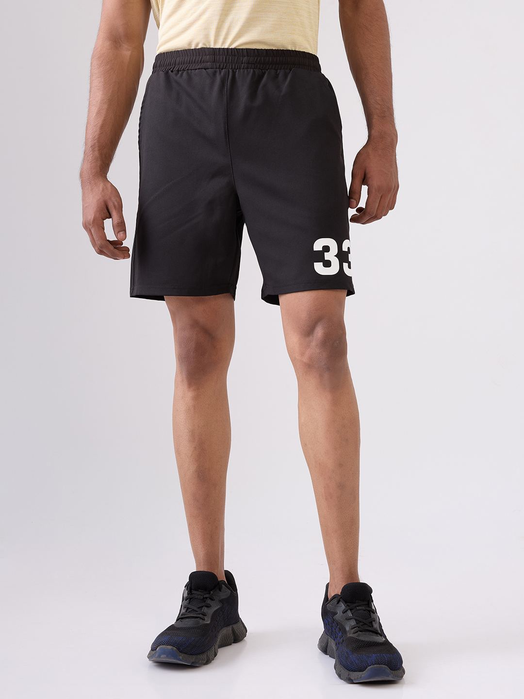 Hardik Pandya Men Alpha 33 Athletic Lightweight Activewear Black Shorts for Workout, Gym, Running, Yoga and Sports (2)
