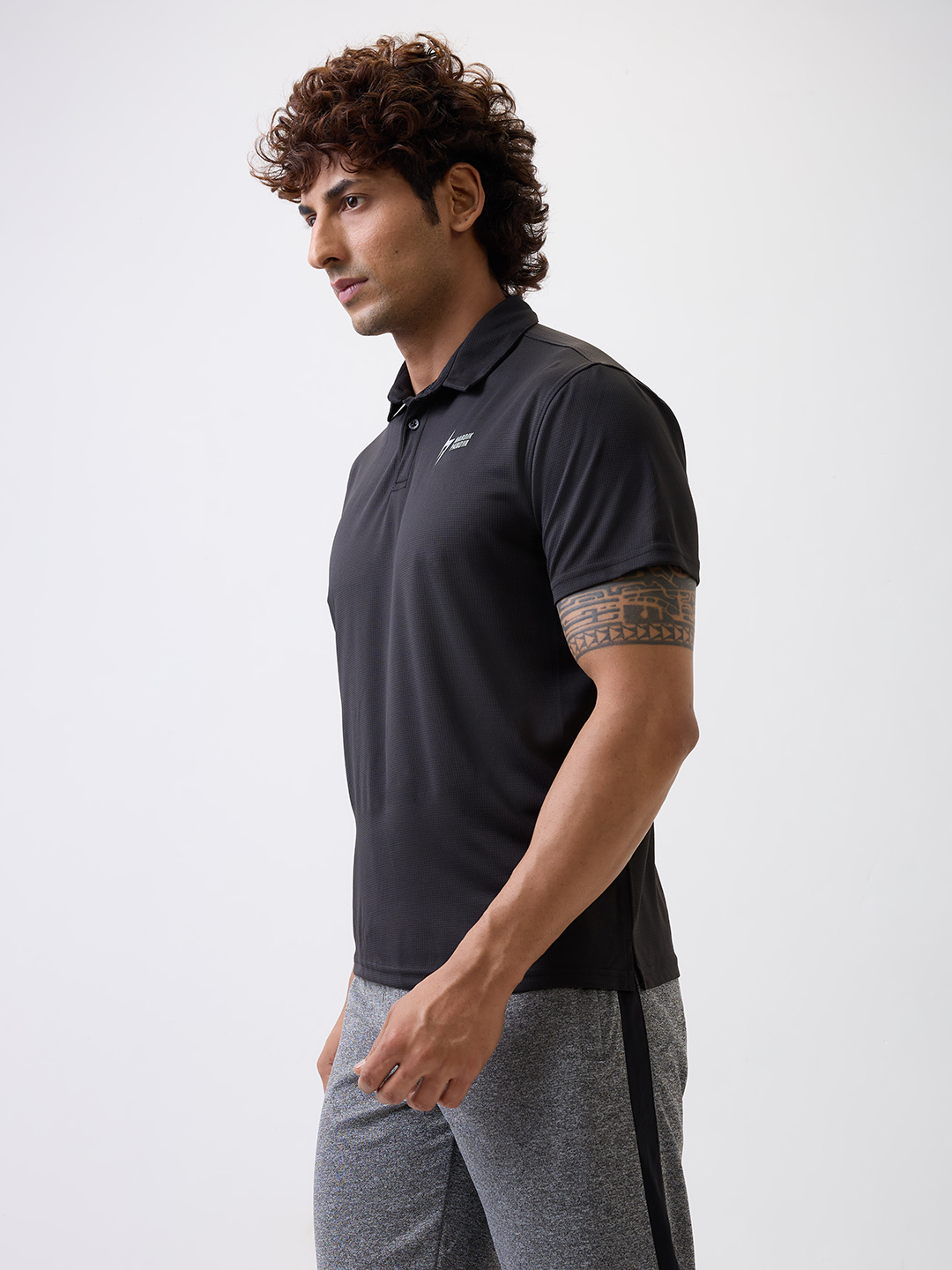 Hardik Pandya HP Black Round Neck Polos (4)