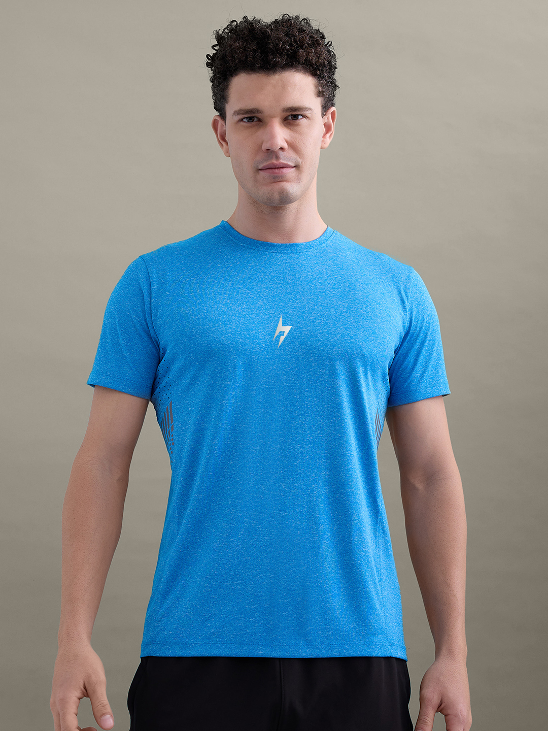 Hardik Pandya Men GameTime Round Neck T-Shirt in Blue Grindle for Gym, Running, Yoga, Indoor & Outdoor Sports (2)