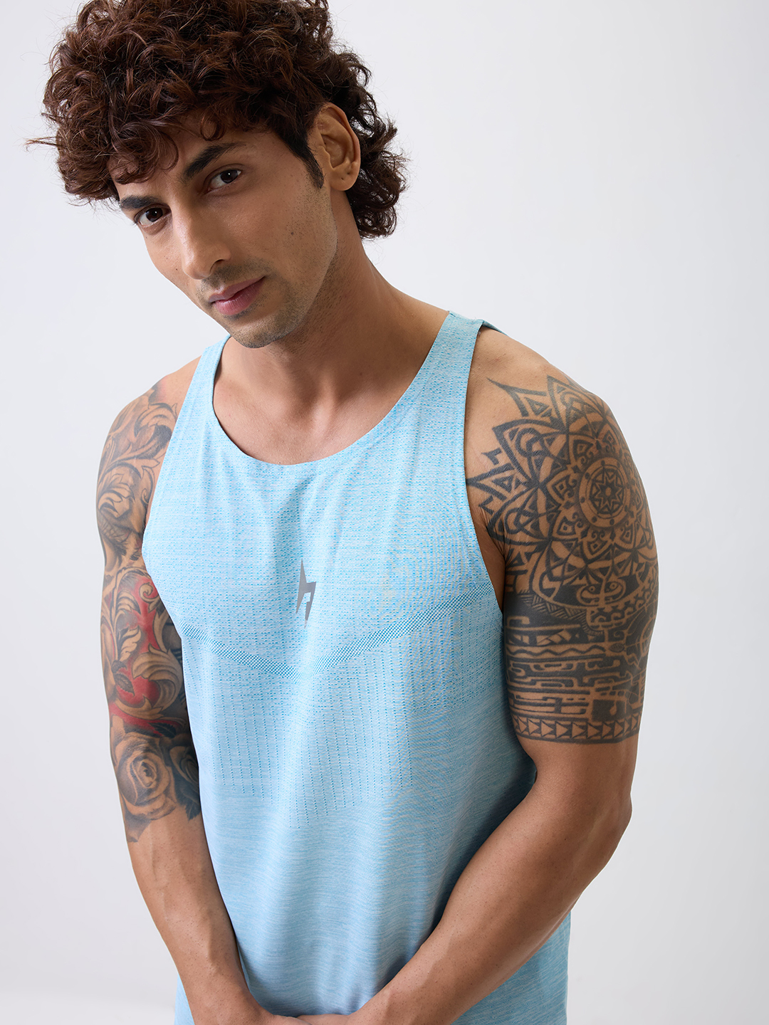 Hardik Pandya HP Blue Round Neck Vests (4)