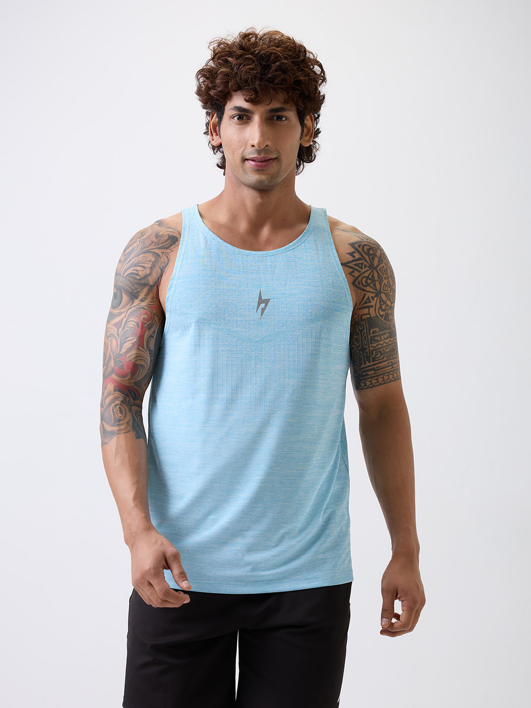 Hardik Pandya HP Blue Round Neck Vests (5)