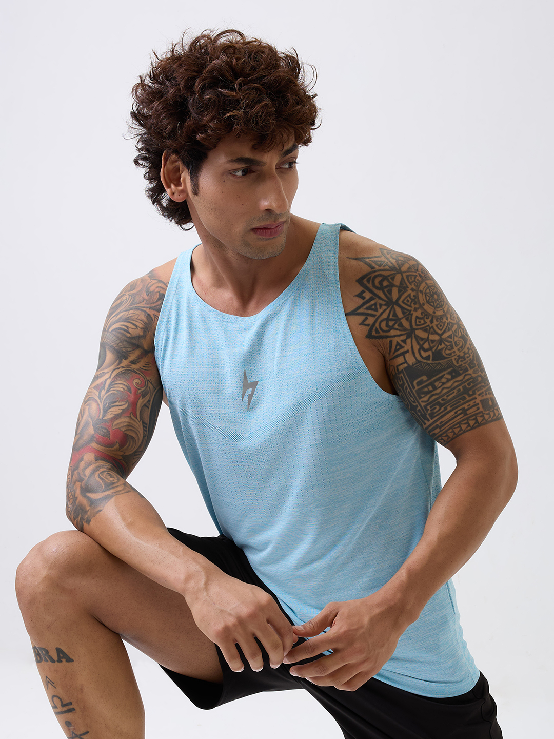 Hardik Pandya HP Blue Round Neck Vests (2)