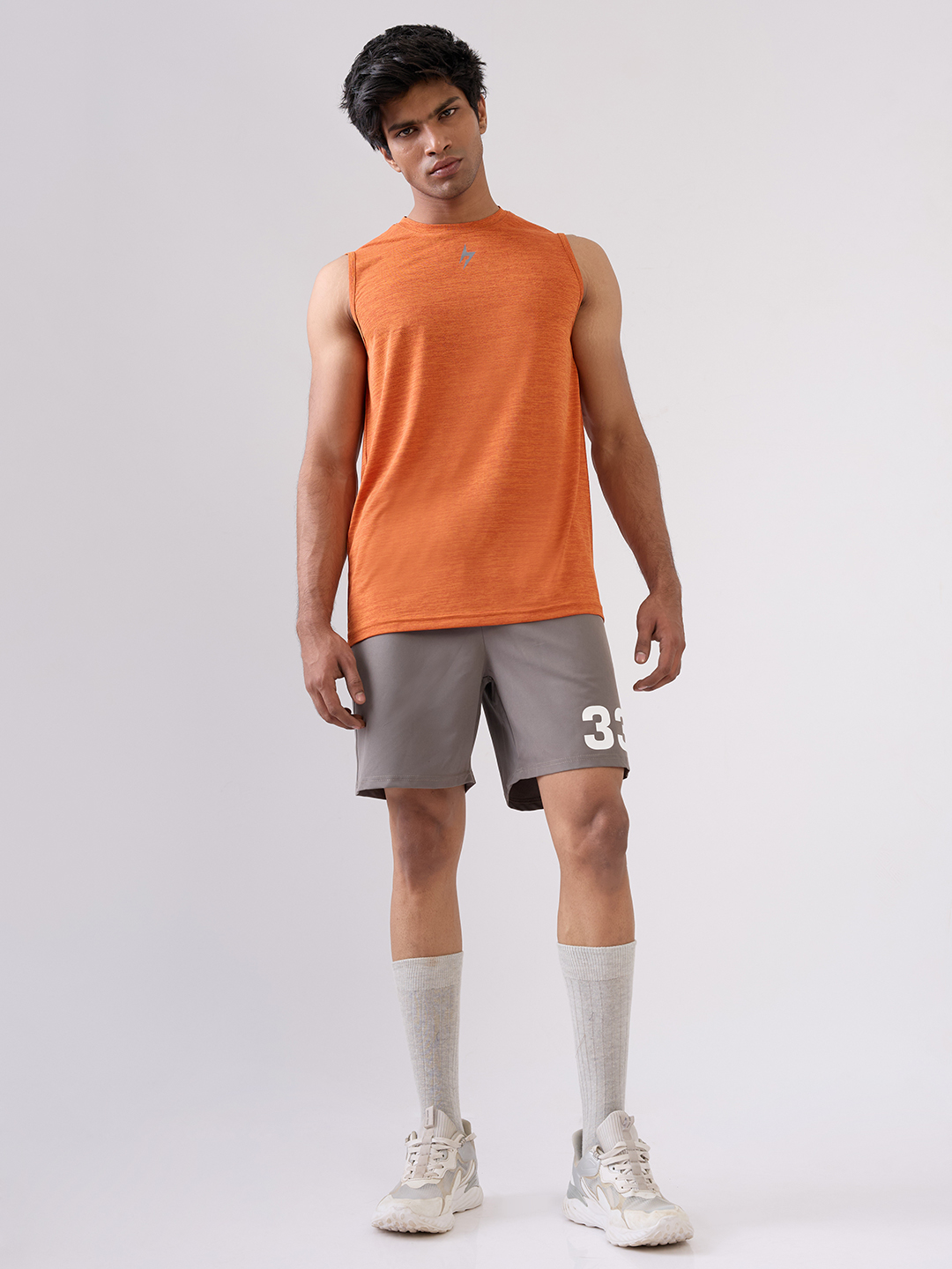 Hardik Pandya Men Alpha 33 Athletic Lightweight Activewear Dark Beige Shorts for Workout, Gym, Running, Yoga and Sports (5)