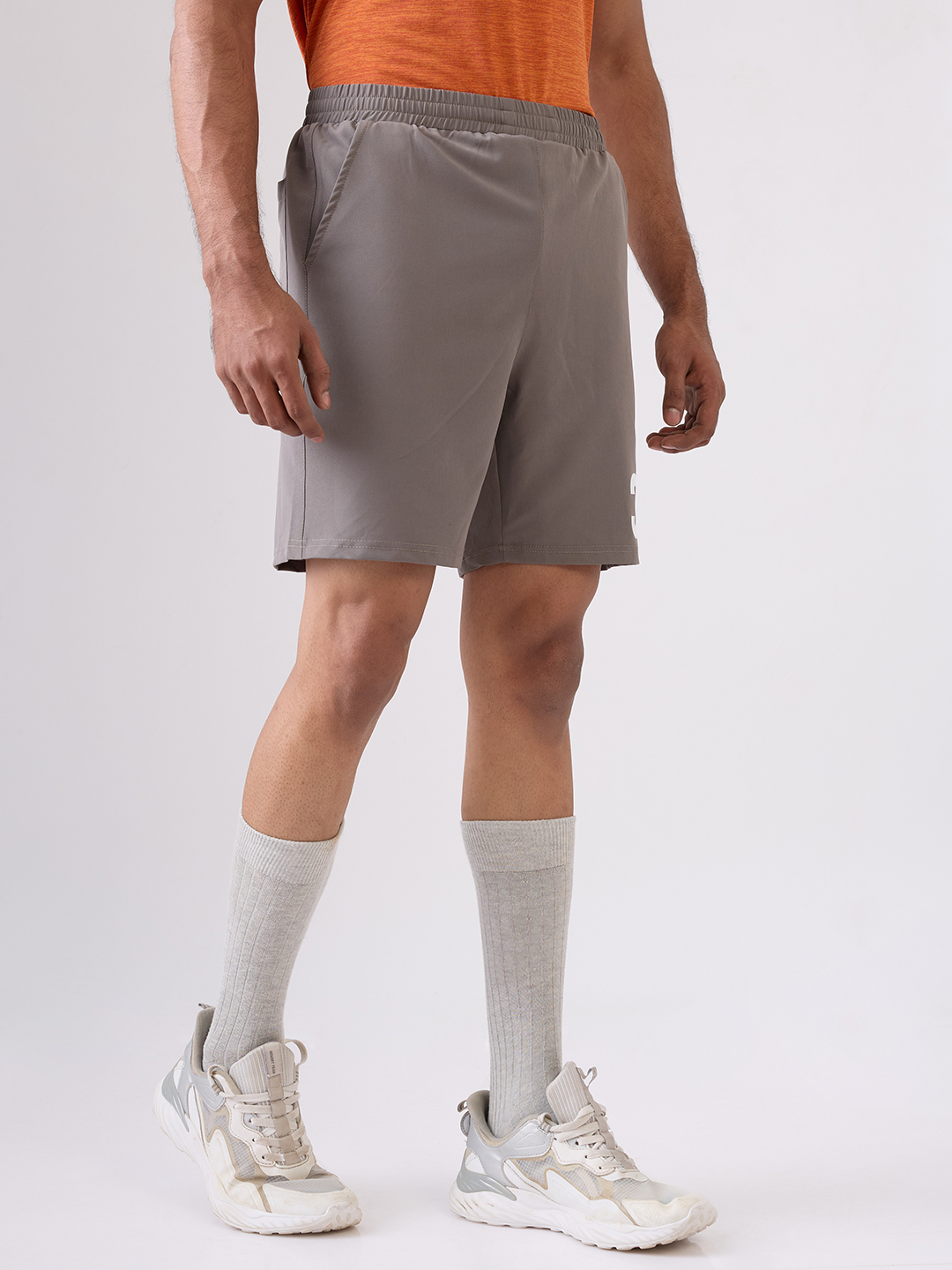 Hardik Pandya Men Alpha 33 Athletic Lightweight Activewear Dark Beige Shorts for Workout, Gym, Running, Yoga and Sports (4)