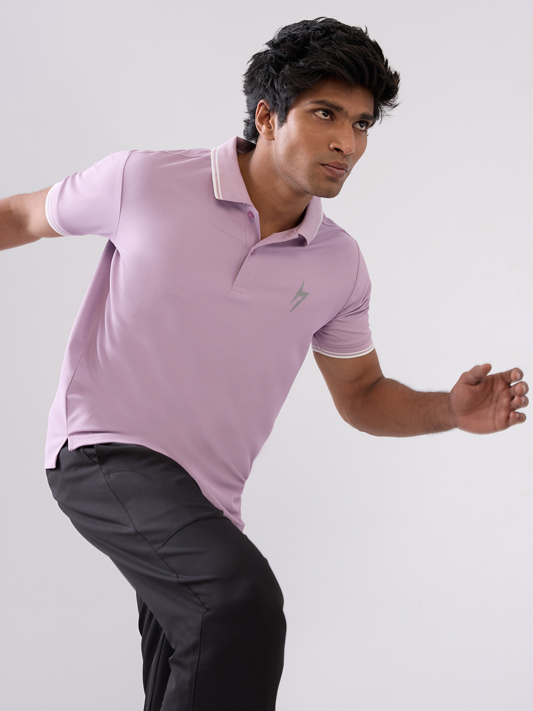 Hardik Pandya Men MVP Polo Neck Casual Wear Dusty Pink T-Shirt (5)