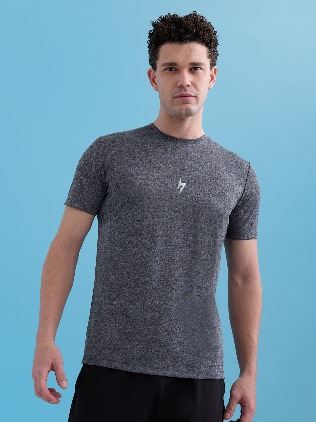 Hardik Pandya Men GameTime Round Neck T-Shirt in Grey Grindle for Gym, Running, Yoga, Indoor & Outdoor Sports (2)