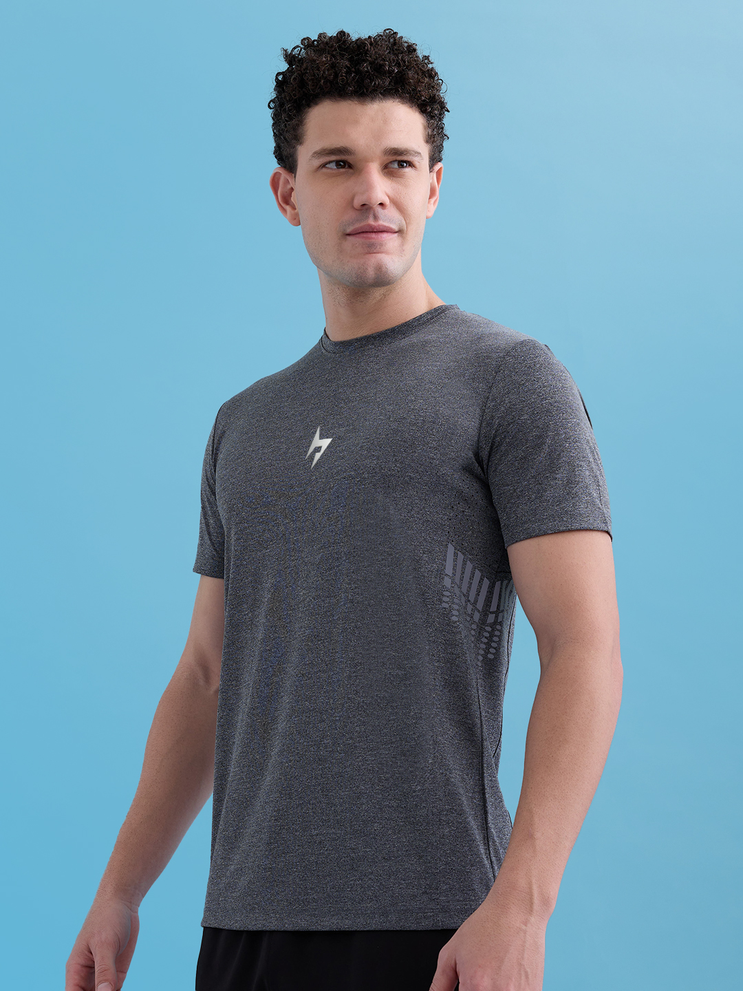 Hardik Pandya Men GameTime Round Neck T-Shirt in Grey Grindle for Gym, Running, Yoga, Indoor & Outdoor Sports (3)