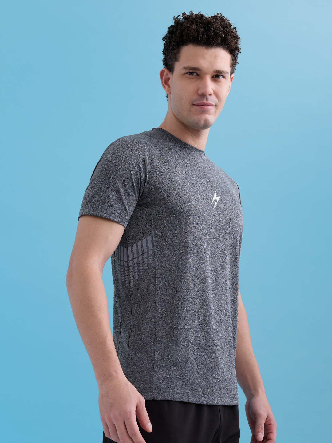 Hardik Pandya Men GameTime Round Neck T-Shirt in Grey Grindle for Gym, Running, Yoga, Indoor & Outdoor Sports (4)