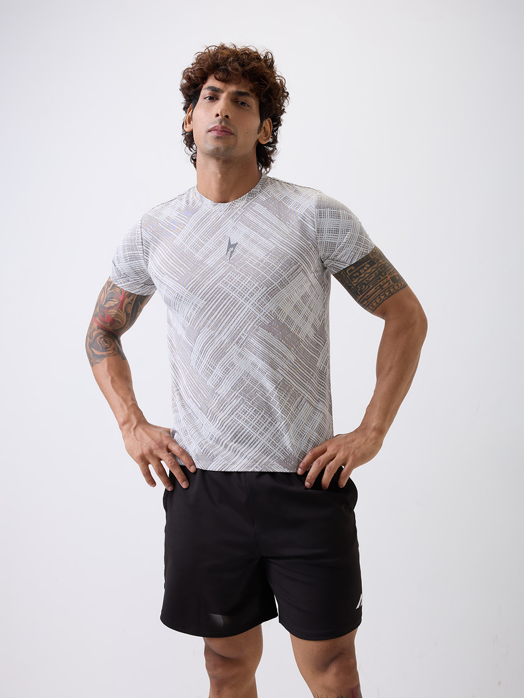 Hardik Pandya Stealth Round Neck T-Shirt in Grey for Gym, Running, Yoga, Indoor & Outdoor Sports (4)