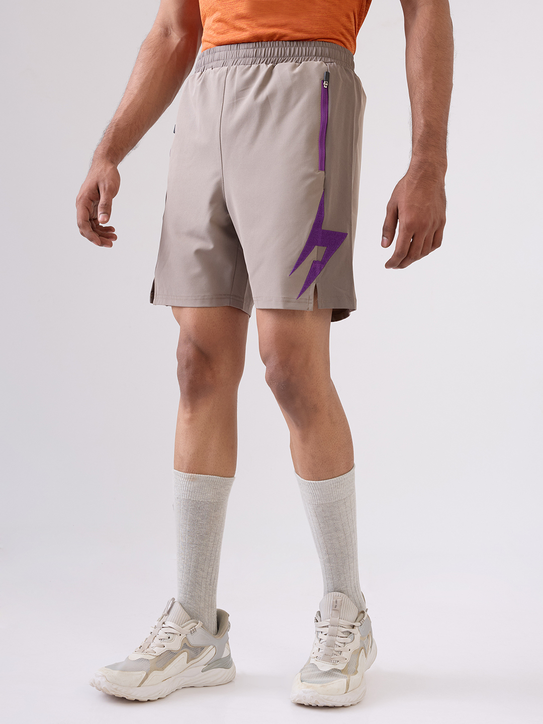 Hardik Pandya Men Hustle Lightweight Activewear Lt. Beige & Dark Beige Shorts for Workout, Gym, Running, Yoga and Sports (3)