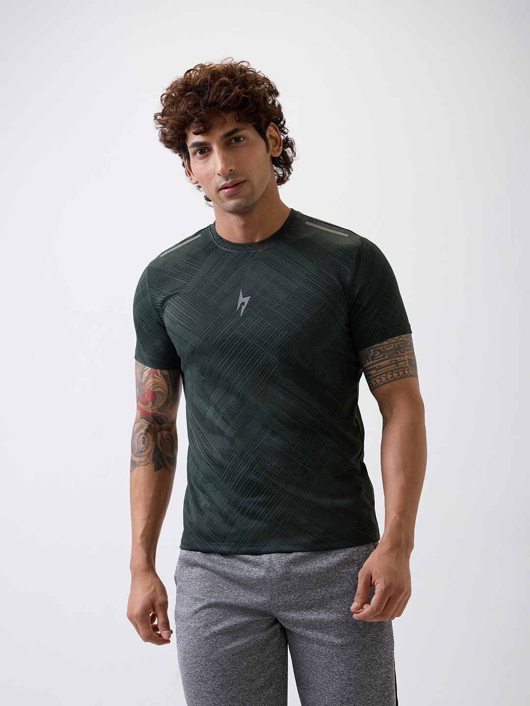 Hardik Pandya Stealth Round Neck T-Shirt in Olive for Gym, Running, Yoga, Indoor & Outdoor Sports (4)