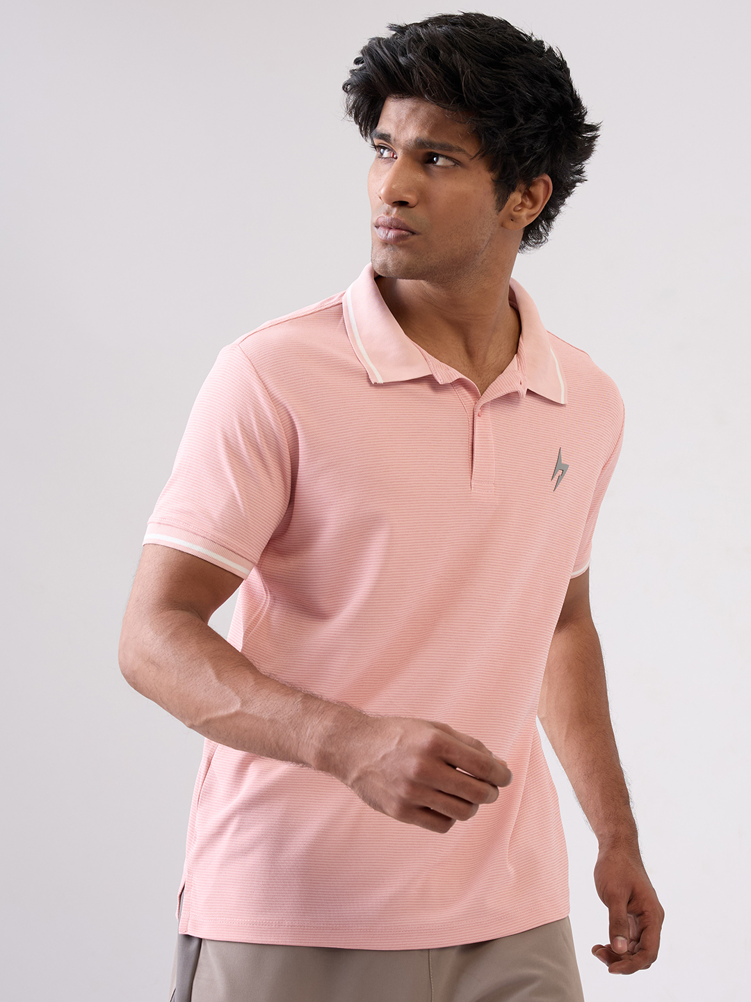 Hardik Pandya Men MVP Polo Neck Casual Wear Pink T-Shirt (3)