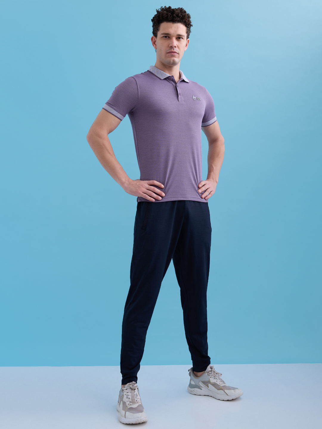 Hardik Pandya Men MVP Athleisure Polo Neck Casual Wear Purple T-Shirt with Lightweight and Stretchable Fabric (6)