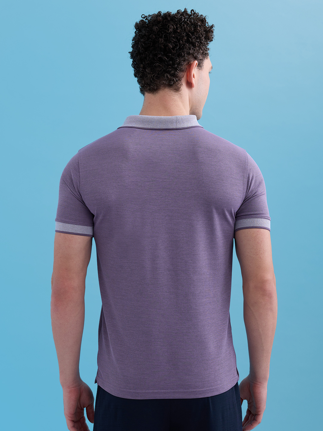 Hardik Pandya Men MVP Athleisure Polo Neck Casual Wear Purple T-Shirt with Lightweight and Stretchable Fabric (3)