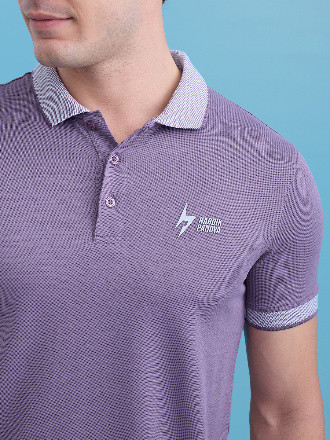 Hardik Pandya Men MVP Athleisure Polo Neck Casual Wear Purple T-Shirt with Lightweight and Stretchable Fabric (5)