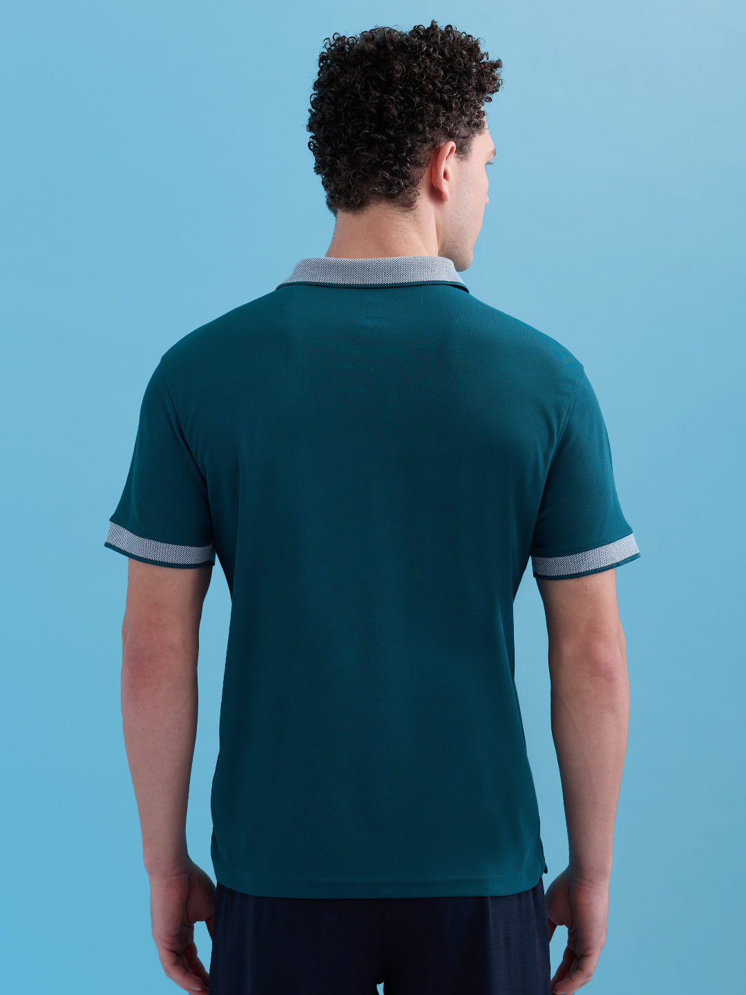 Hardik Pandya Men MVP Athleisure Polo Neck Casual Wear Teal Green T-Shirt with Lightweight and Stretchable Fabric (4)