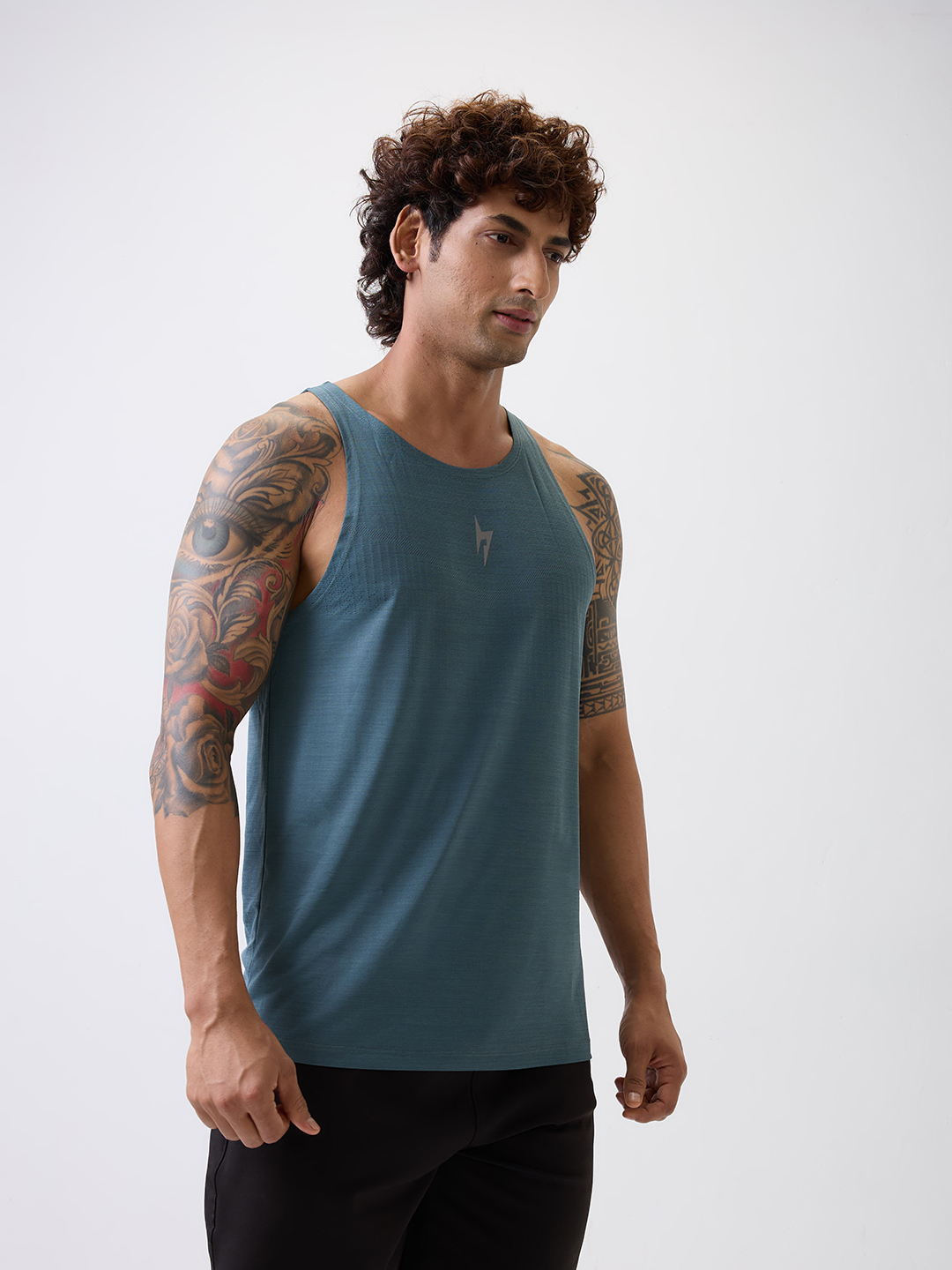 Hardik Pandya HP Teal Round Neck Vests (4)