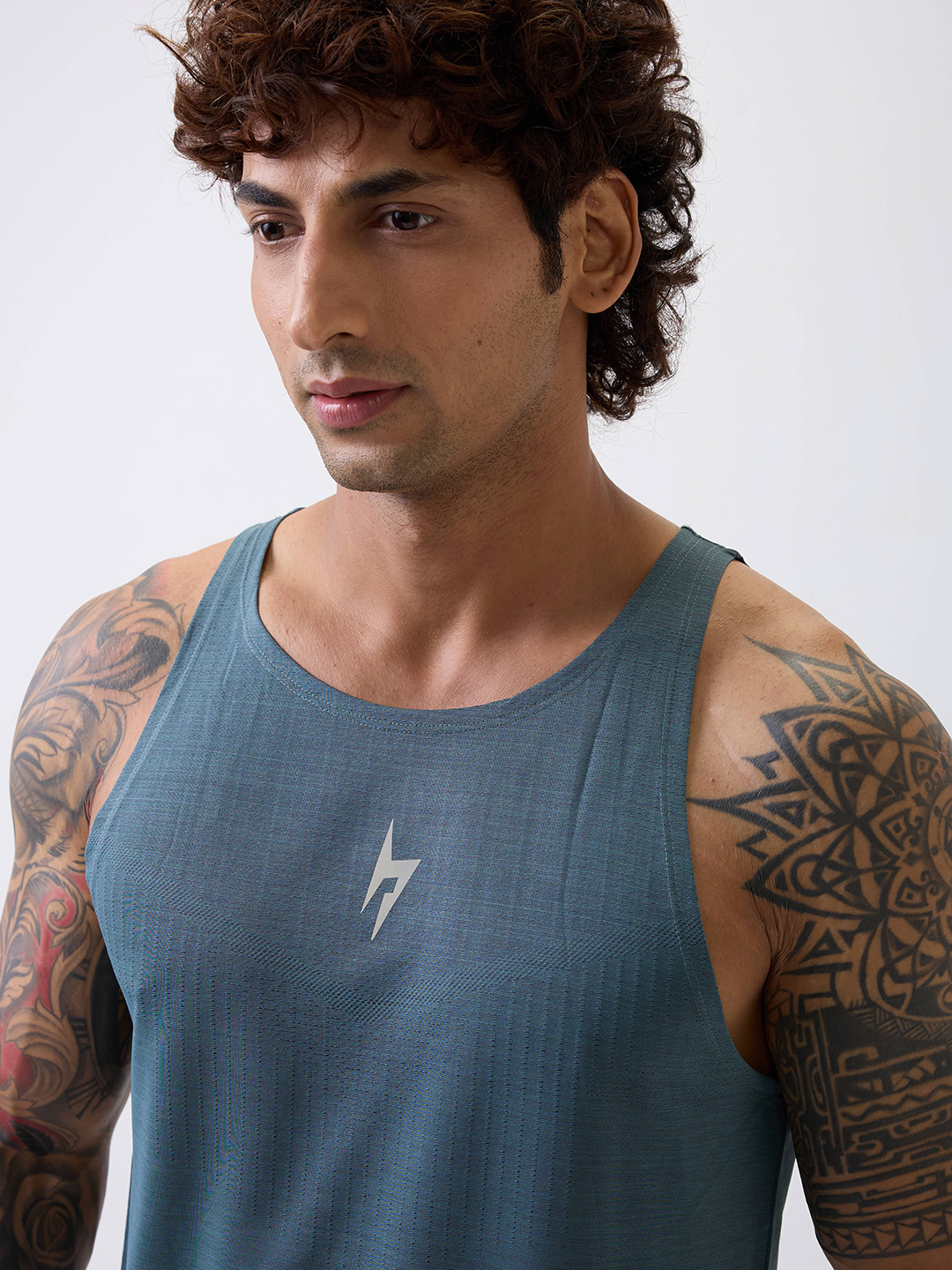 Hardik Pandya HP Teal Round Neck Vests (3)