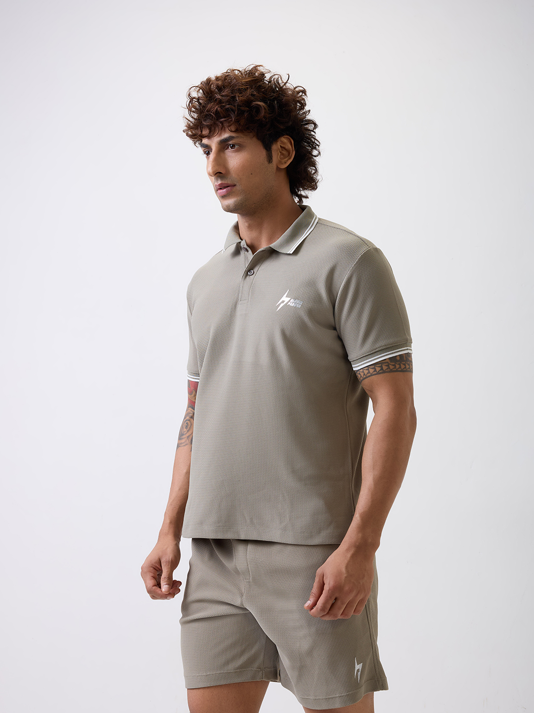 Hardik Pandya Men All-Terrain Polo Neck T-Shirt in Treron Green, Stretchable and Textured with Heavy Gauge Premium Fabri (4)
