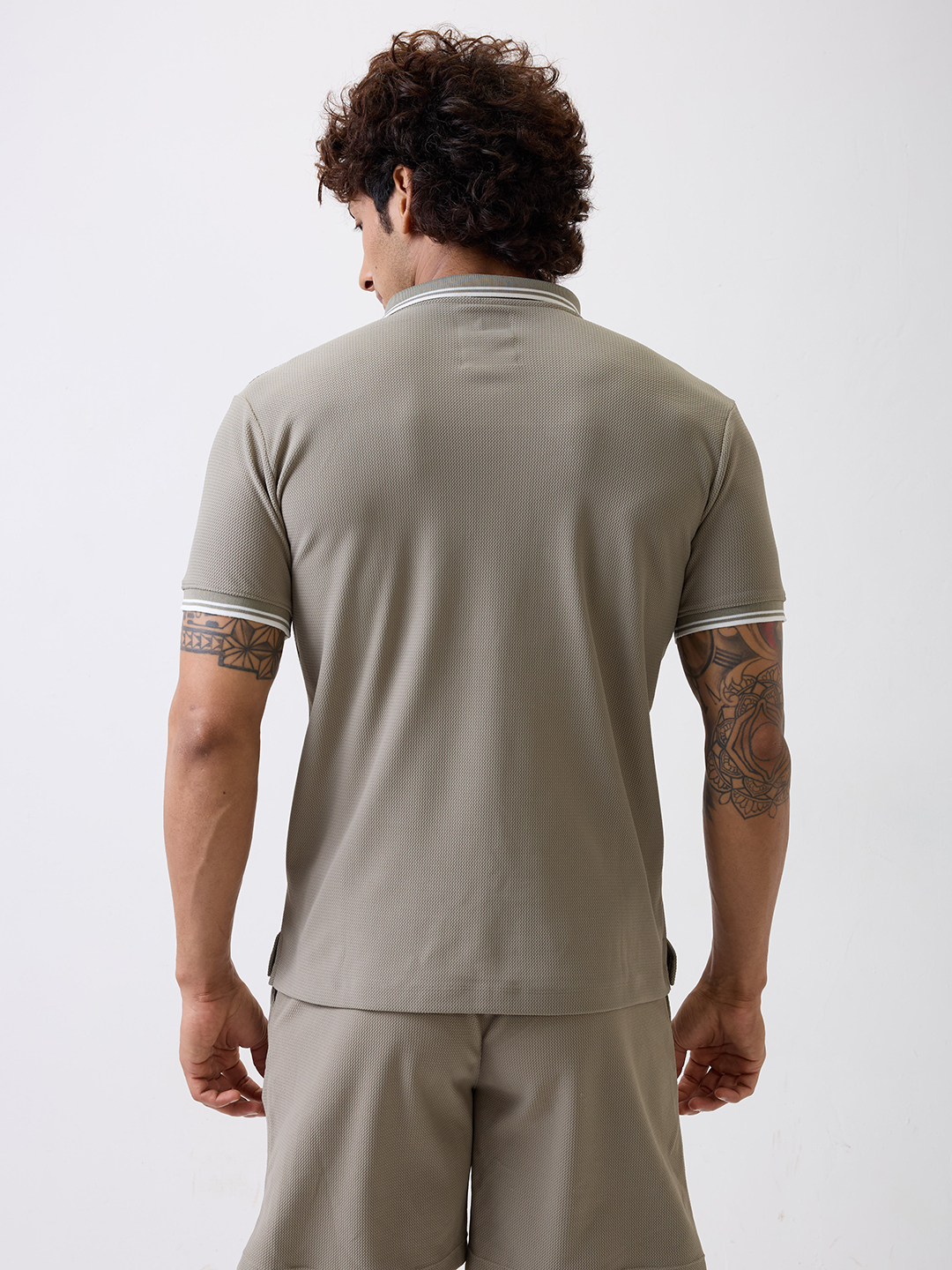 Hardik Pandya Men All-Terrain Polo Neck T-Shirt in Treron Green, Stretchable and Textured with Heavy Gauge Premium Fabri (6)