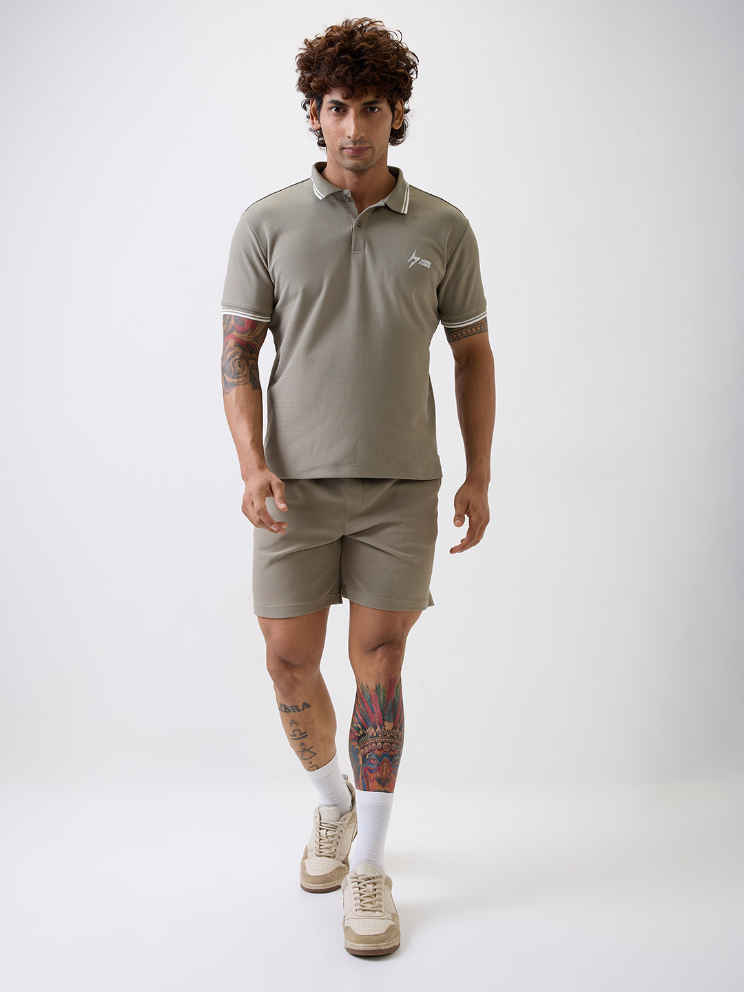 Hardik Pandya Men All-Terrain Polo Neck T-Shirt in Treron Green, Stretchable and Textured with Heavy Gauge Premium Fabri (7)