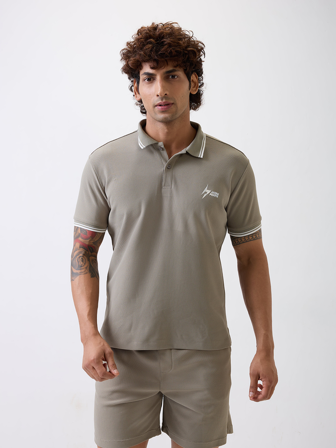 Hardik Pandya Men All-Terrain Polo Neck T-Shirt in Treron Green, Stretchable and Textured with Heavy Gauge Premium Fabri (3)