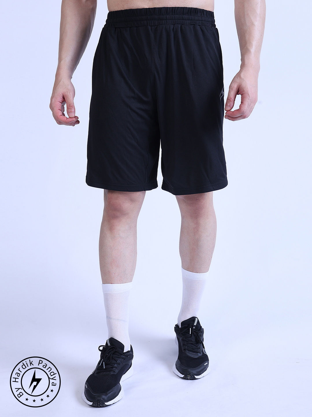 Men Adaptive Athletic Lightweight Activewear Black Short for Workout, Gym, Running, Yoga and Sports