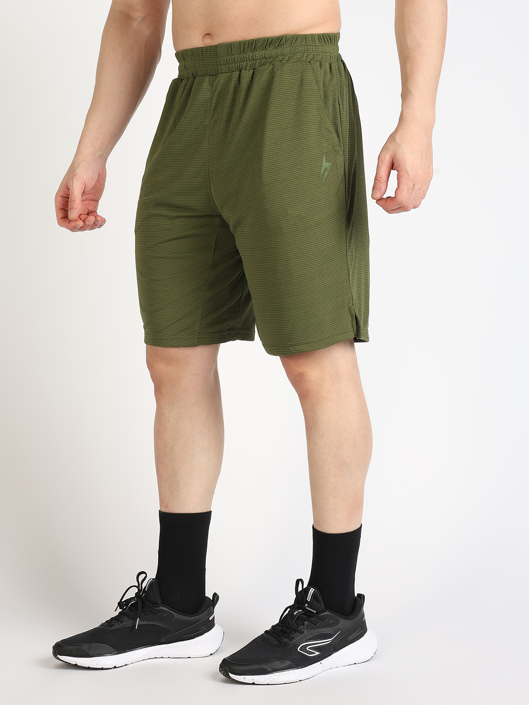 Hardik Pandya Men Adaptive Athletic Lightweight Activewear Olive Short for Workout, Gym, Running, Yoga and Sports (2)