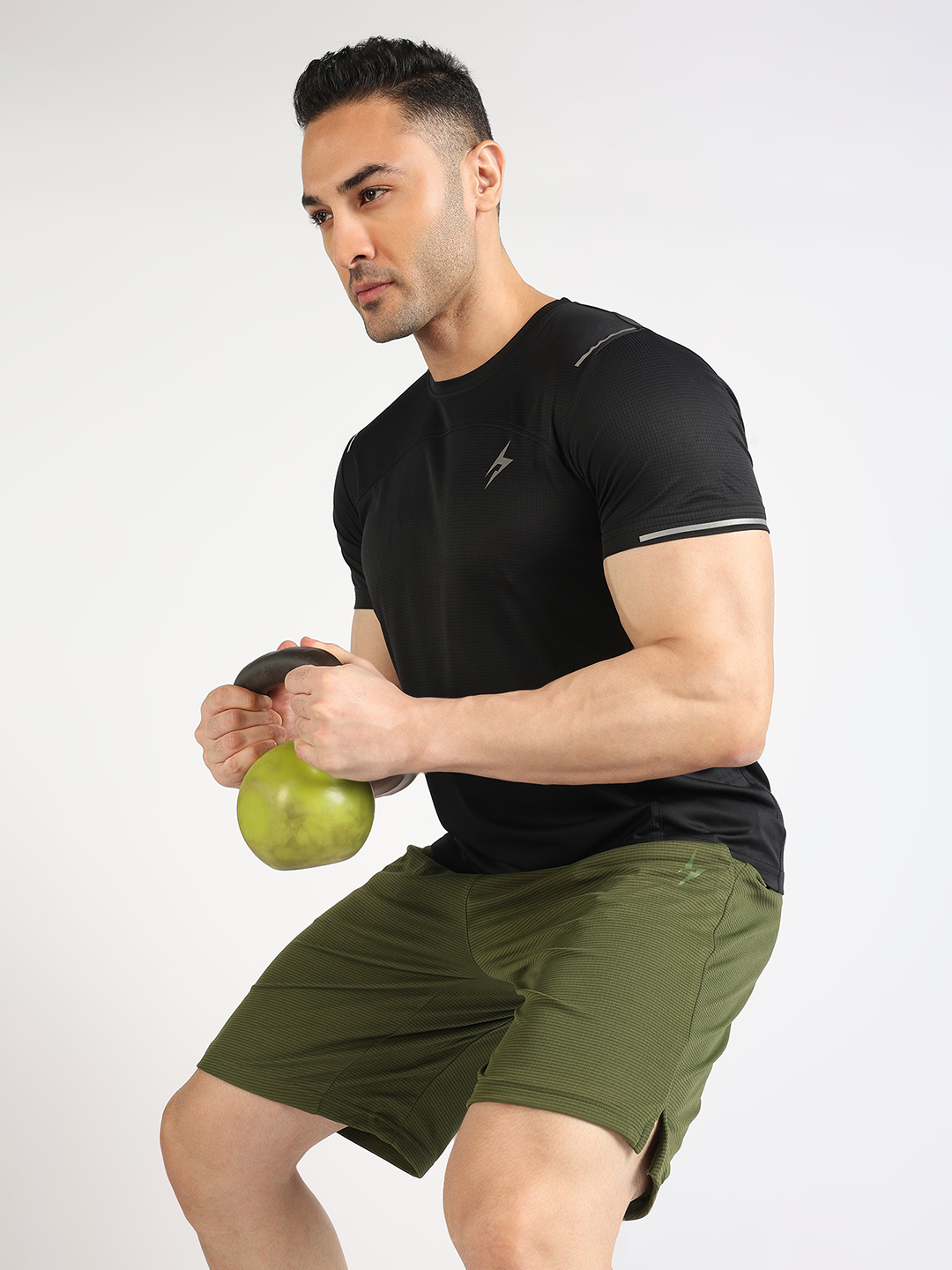 Hardik Pandya Men Adaptive Athletic Lightweight Activewear Olive Short for Workout, Gym, Running, Yoga and Sports (5)