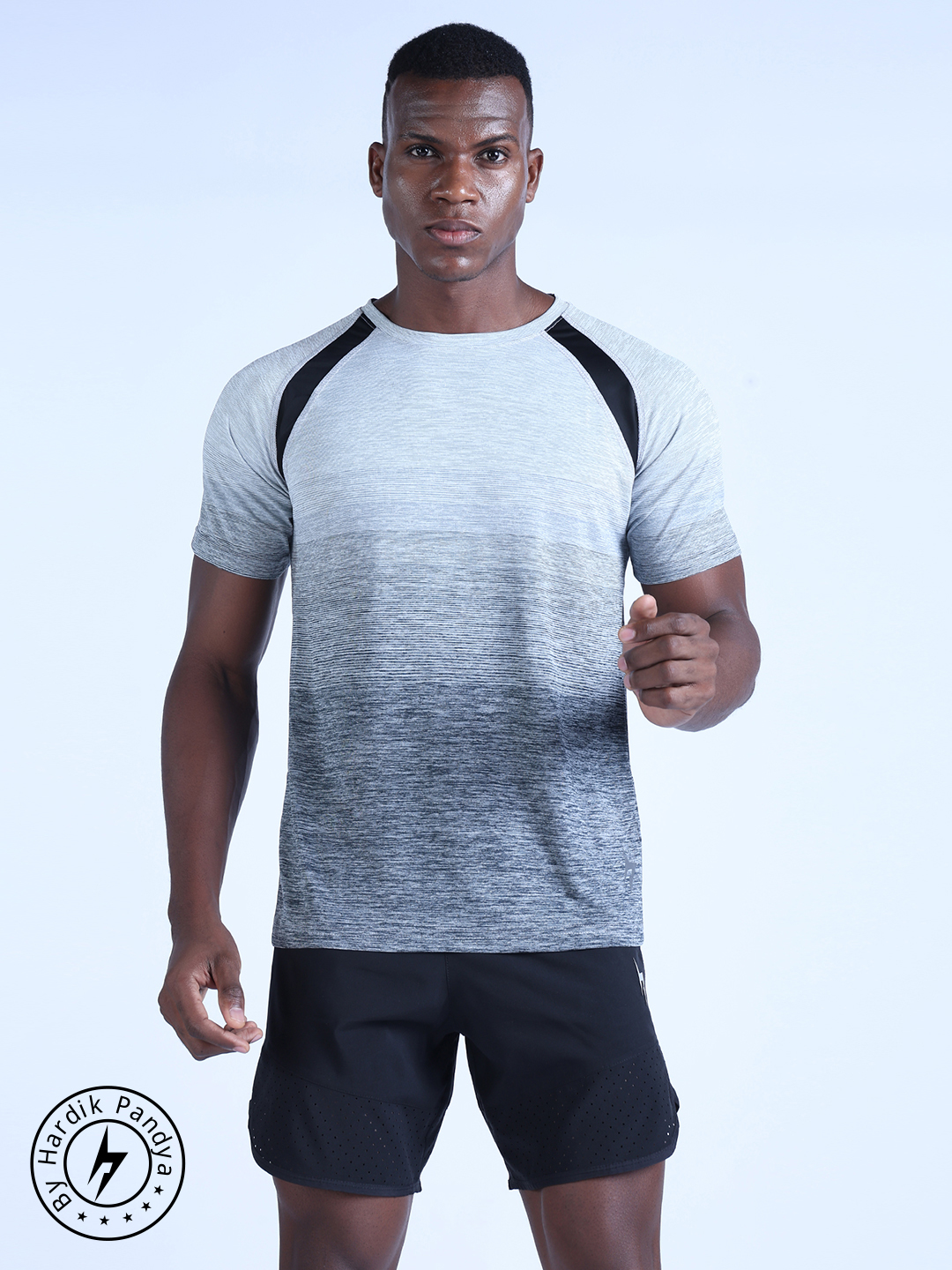 Men All-Rounder Quick Dry Round Neck Anthra Melange T-Shirt for Gym, Running, Yoga, Indoor & Outdoor Sports