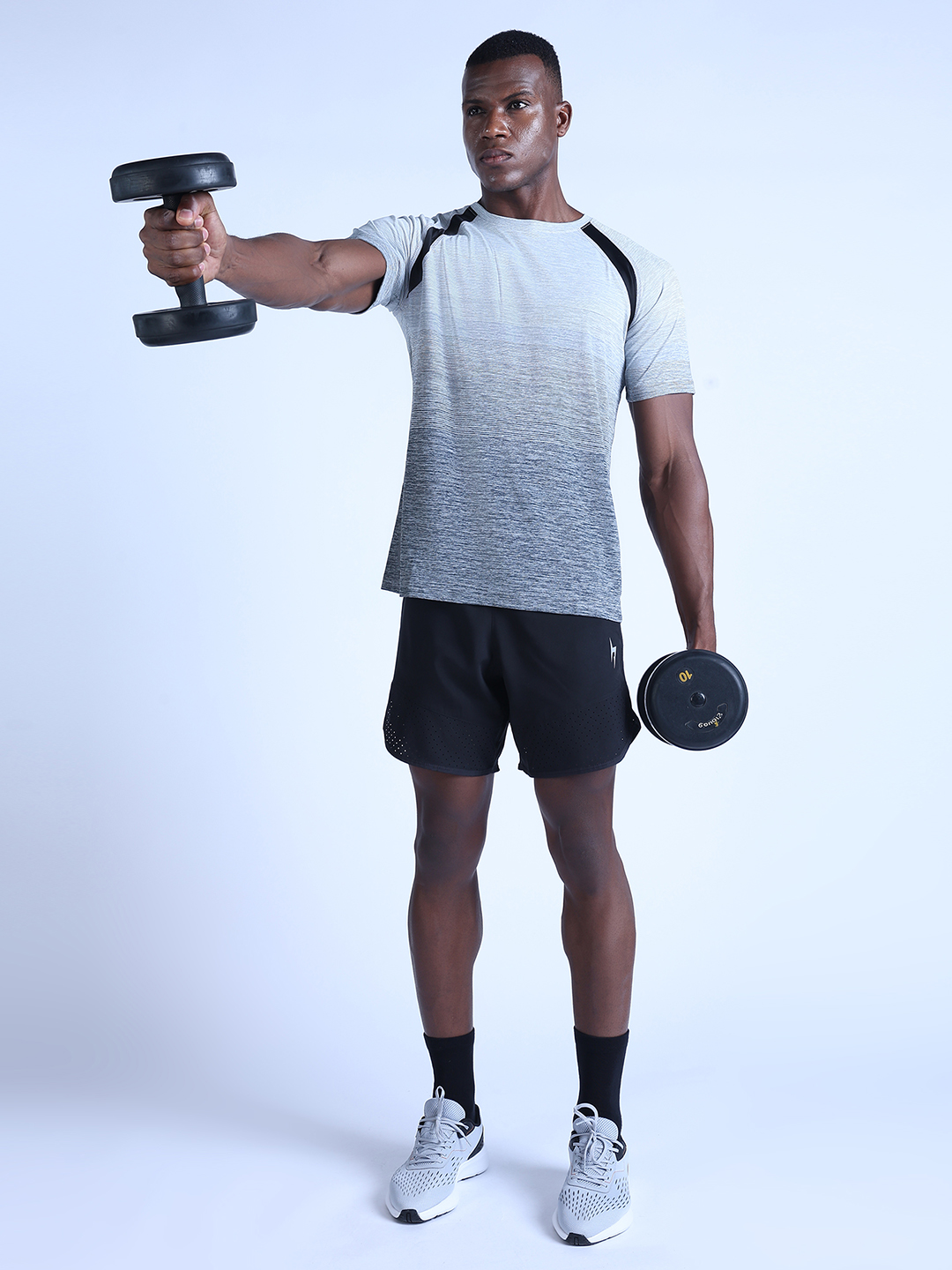 Hardik Pandya Men All-Rounder Quick Dry Round Neck Anthra Melange T-Shirt for Gym, Running, Yoga, Indoor & Outdoor Sport (8)