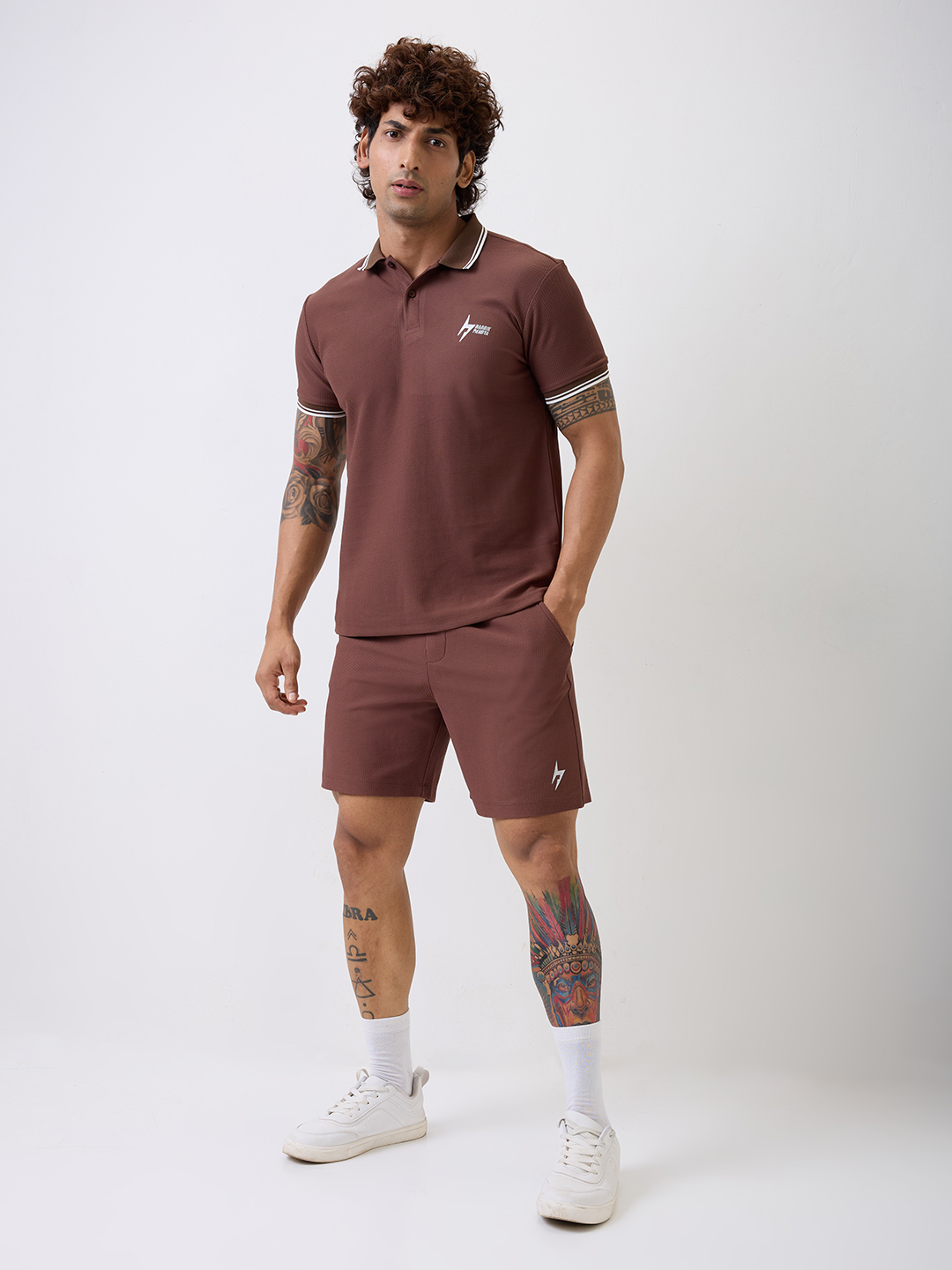 Hardik Pandya Men All-Terrain Co-ord Set in Brown, Stretchable and Textured with Heavy Gauge Premium Fabric (2)
