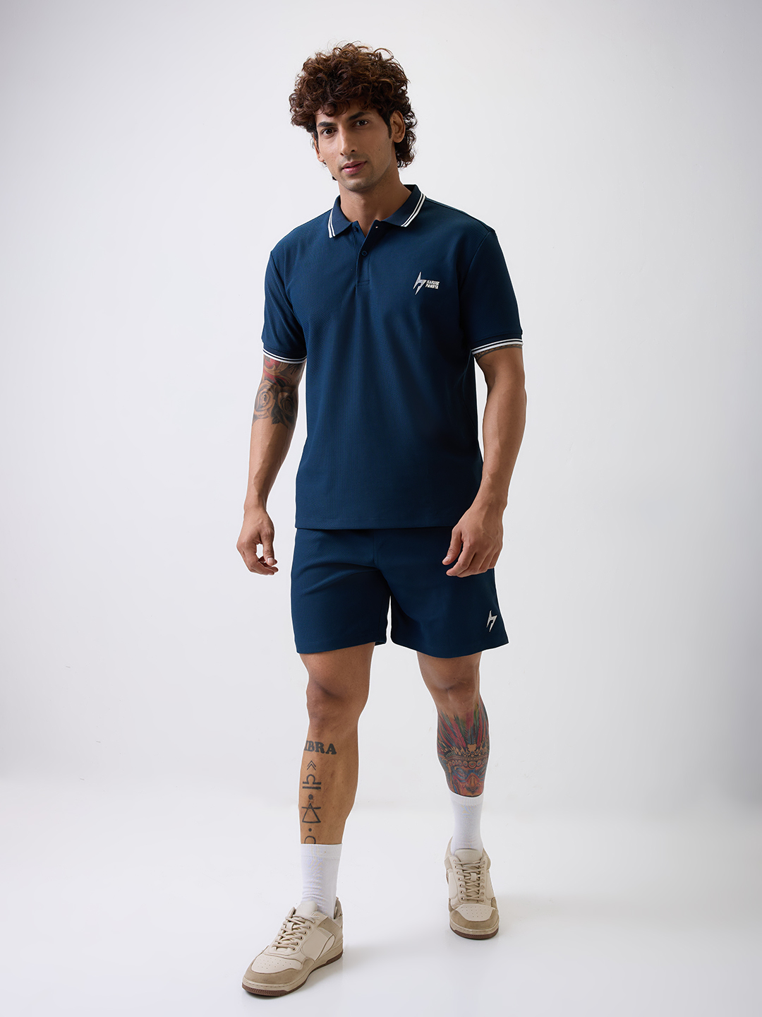 Hardik Pandya Men All-Terrain Polo Neck T-Shirt in Dark Teal, Stretchable and Textured with Heavy Gauge Premium Fabric (6)