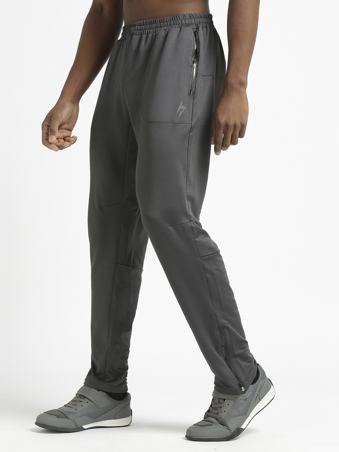 Hardik Pandya Men Ankle-Zip Active Wear Graphite Track Pant for Workout, Gym, Running, Yoga and Sports (2)