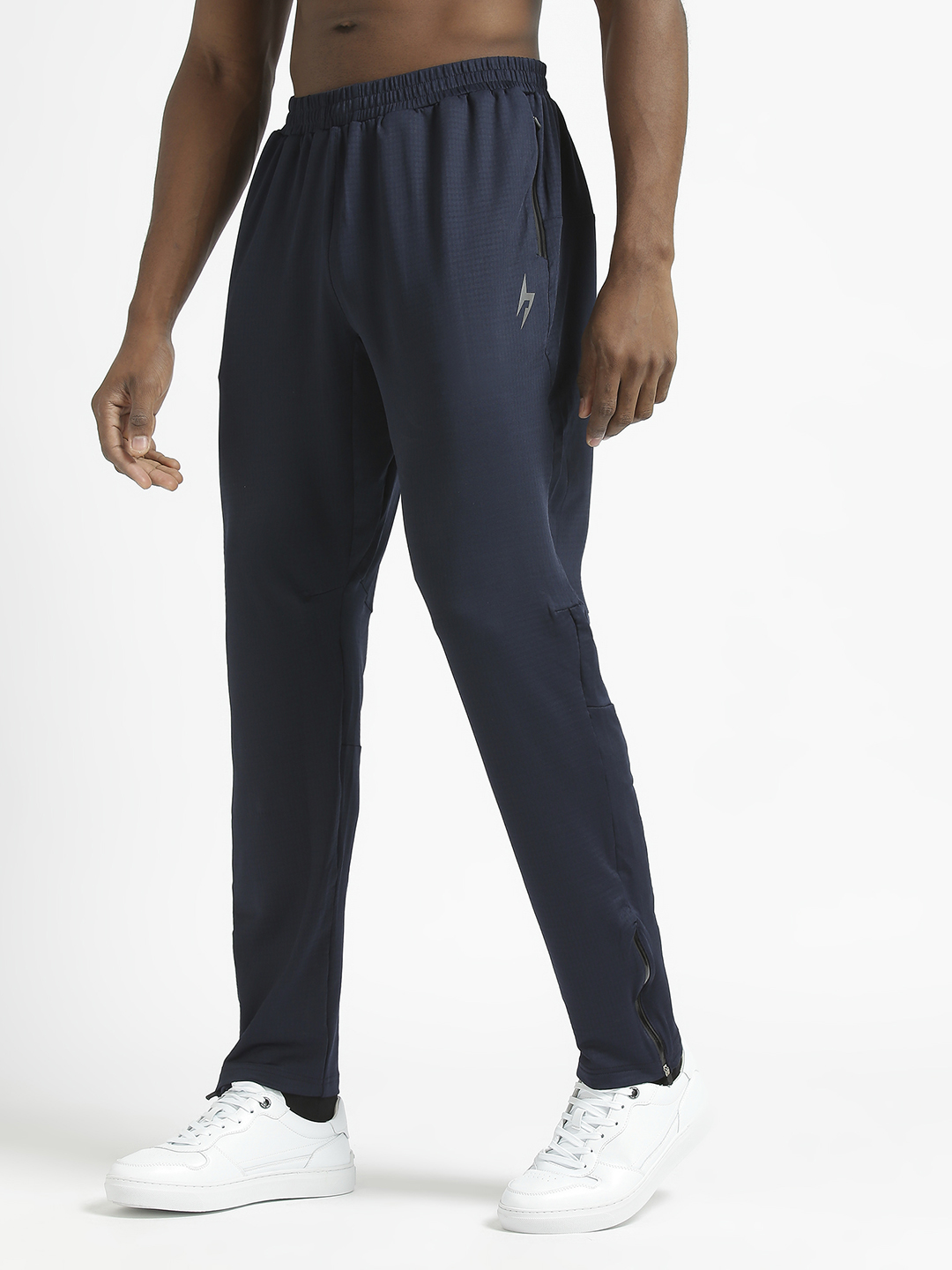 Hardik Pandya Men Ankle-Zip Active Wear Navy Blue Track Pant for Workout, Gym, Running, Yoga and Sports (2)