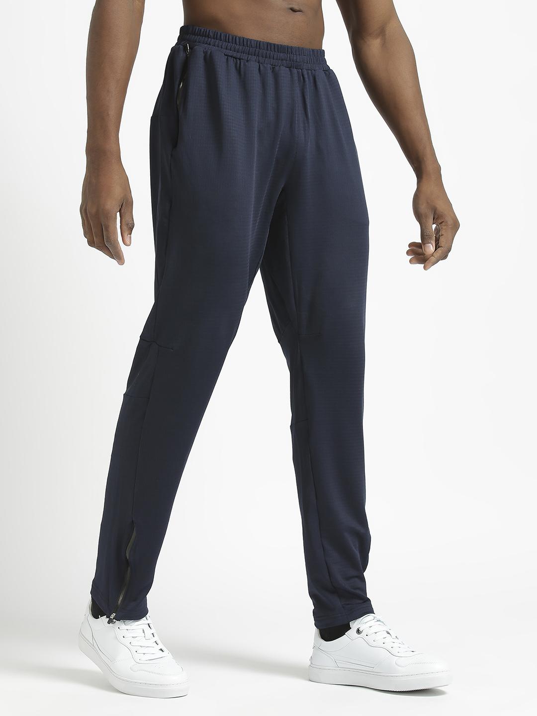 Hardik Pandya Men Ankle-Zip Active Wear Navy Blue Track Pant for Workout, Gym, Running, Yoga and Sports (3)