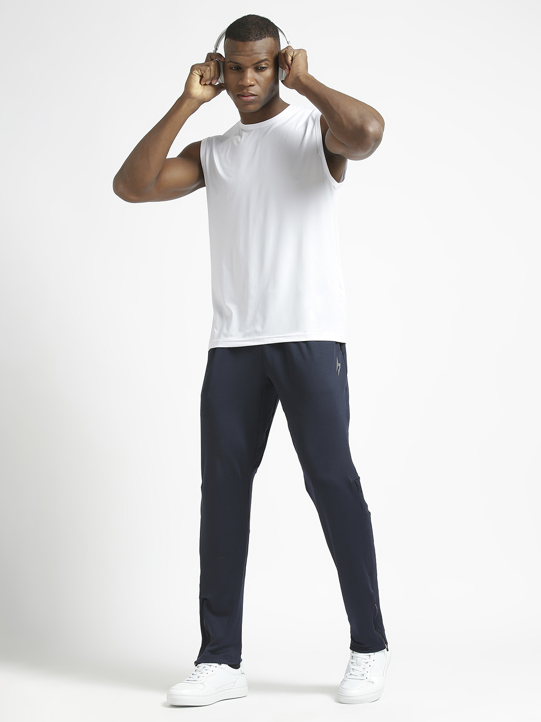 Hardik Pandya Men Ankle-Zip Active Wear Navy Blue Track Pant for Workout, Gym, Running, Yoga and Sports (6)