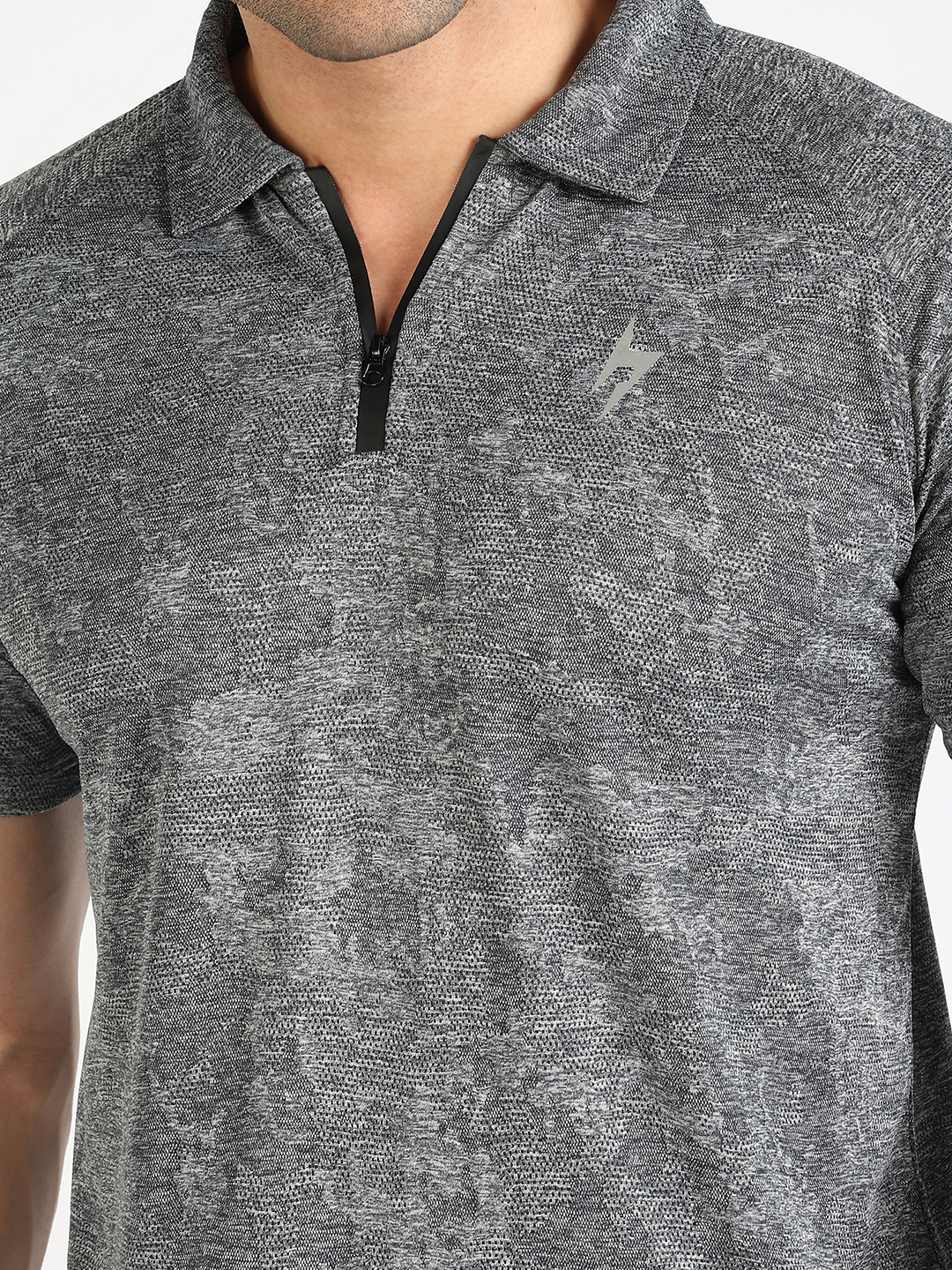 Hardik Pandya Men Burst Athleisure Polo Neck Casual Wear Grey T-Shirt (8)