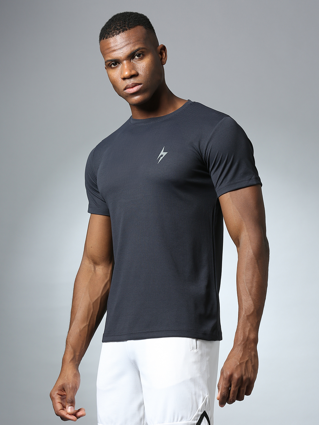 Hardik Pandya Men Compression Round Neck Quick Dry Grey T-Shirt for Gym, Running, Yoga, Indoor & Outdoor Sports - Custom (4)