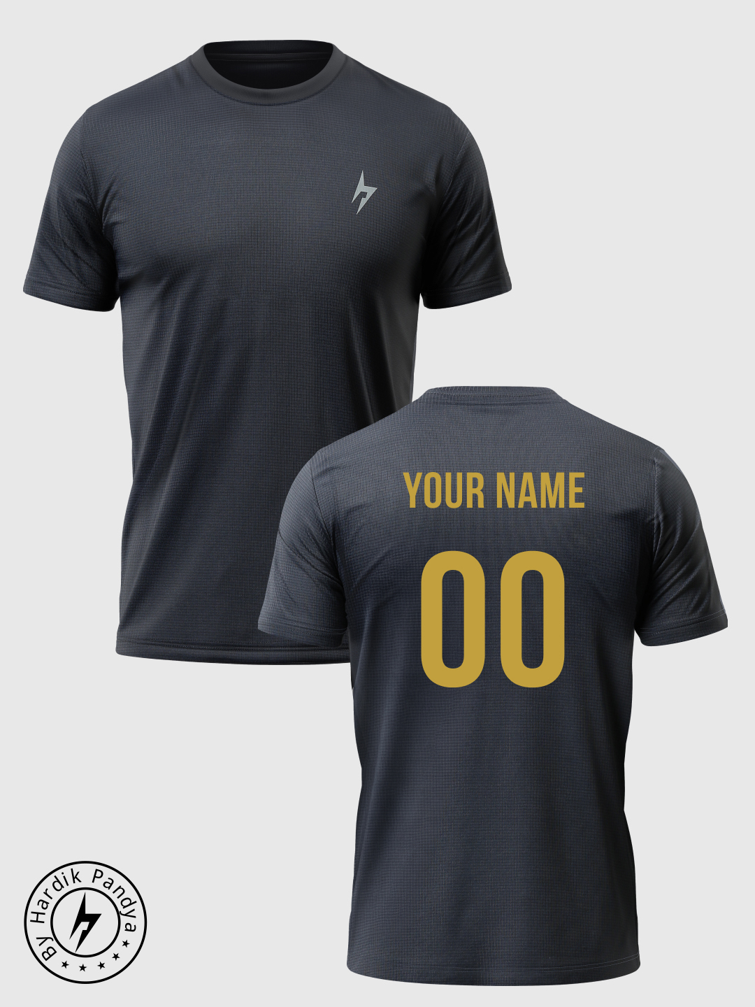 Men Compression Round Neck Quick Dry Grey T-Shirt for Gym, Running, Yoga, Indoor & Outdoor Sports - Customised