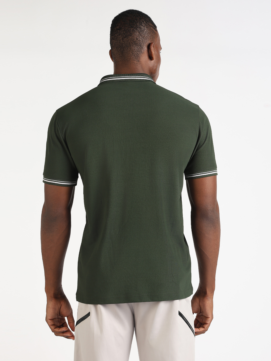 Hardik Pandya Men Decode Athleisure Polo Neck Casual Wear Green T-Shirt (6)