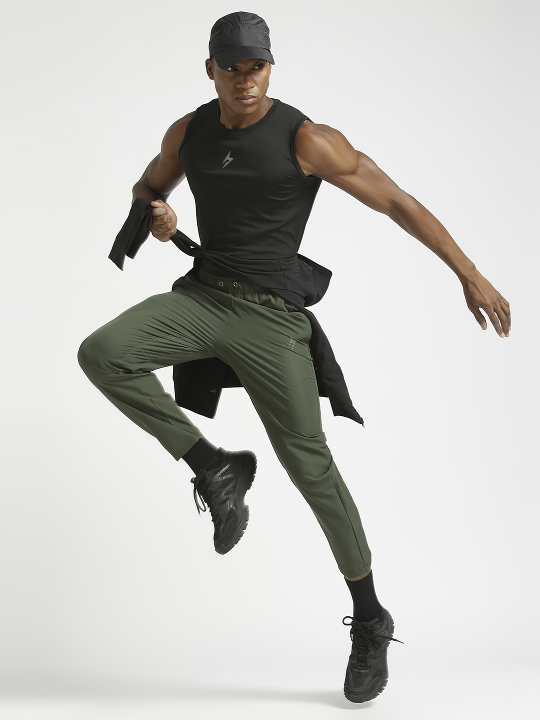 Hardik Pandya Men Dynamic Active Wear Olive Track Pant for Workout, Gym, Running, Yoga and Sports (5)