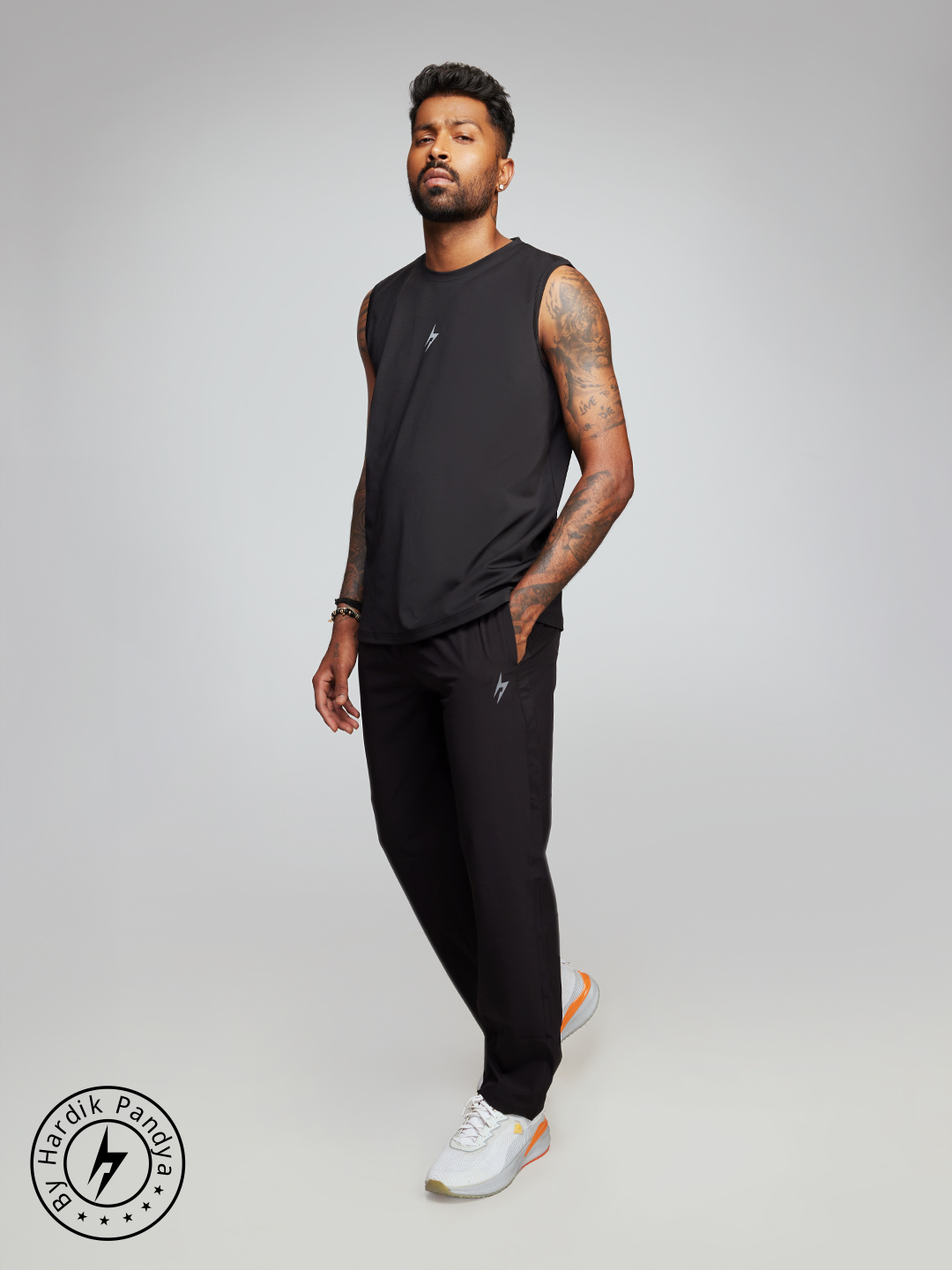 Hardik Pandya Men Level-Up Active Wear Black Track Pant for Workout, Gym, Running, Yoga and Sports