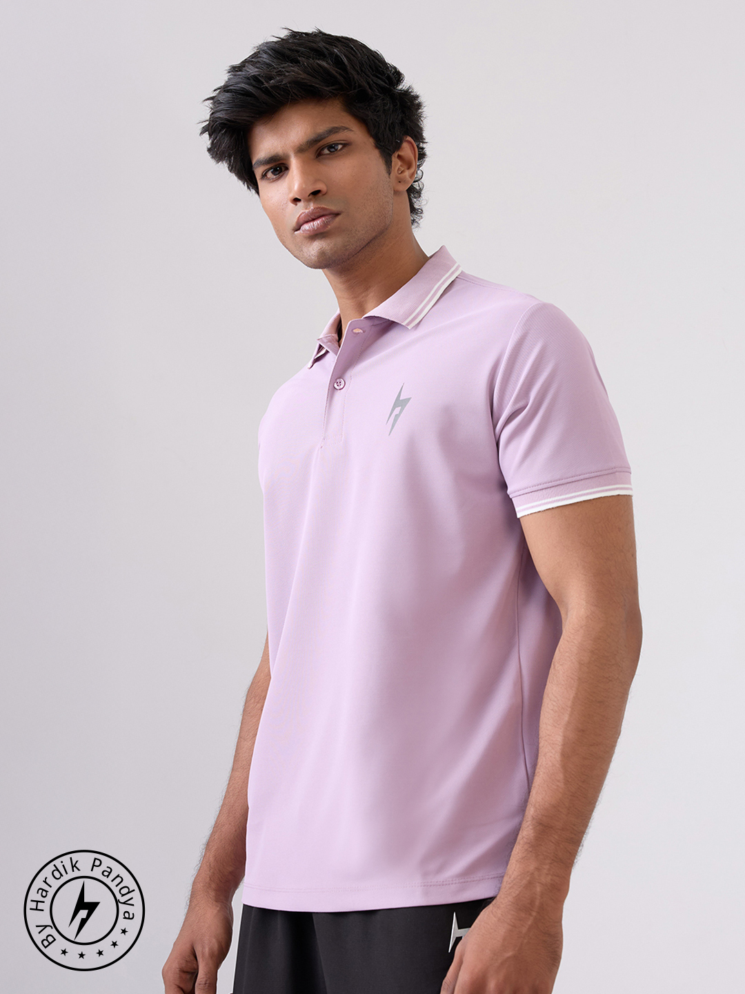 Hardik Pandya Men MVP Polo Neck Casual Wear Dusty Pink T-Shirt