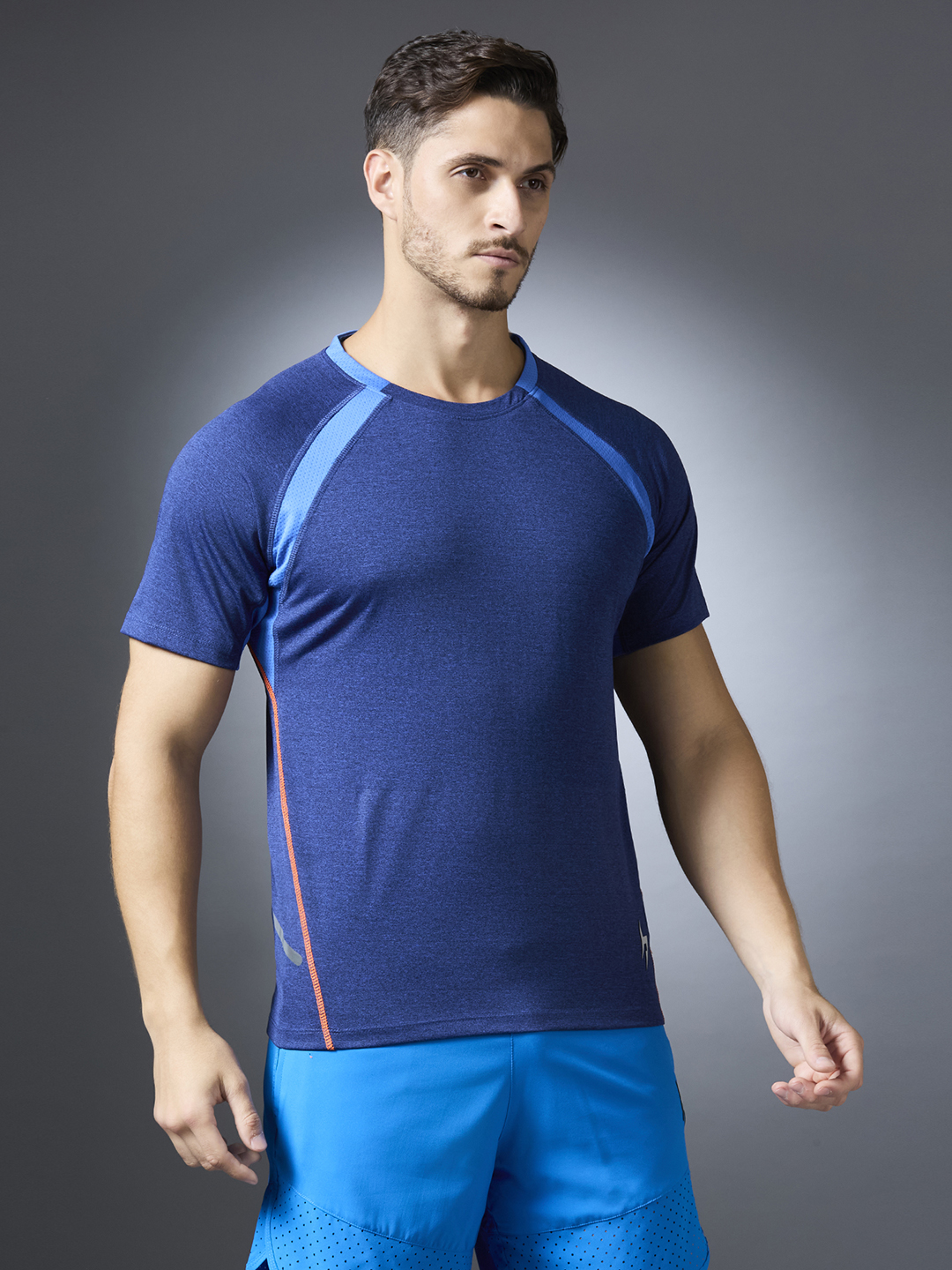 Hardik Pandya Men Nucleus Round Neck Quick Dry Indigo T-Shirt for Gym, Running, Yoga, Indoor & Outdoor Sports (7)