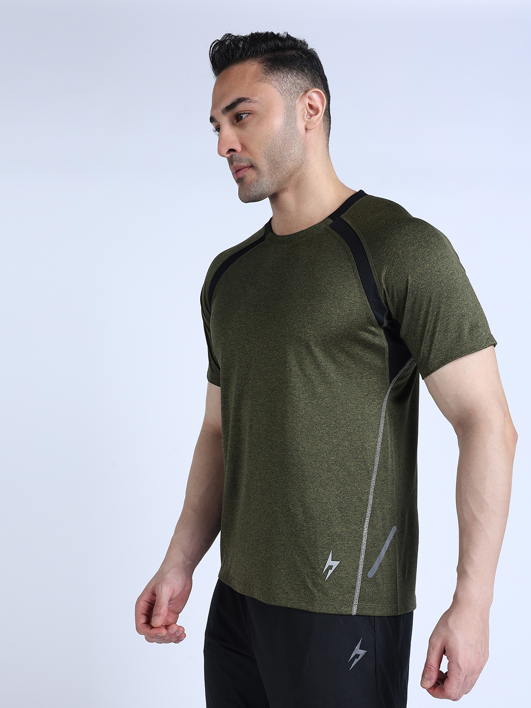 Hardik Pandya Men Nucleus Round Neck Quick Dry Olive T-Shirt for Gym, Running, Yoga, Indoor & Outdoor Sports (3)