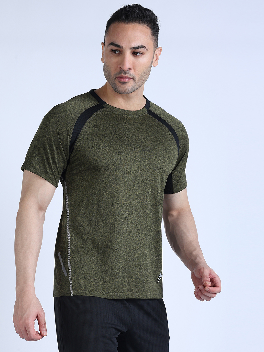 Hardik Pandya Men Nucleus Round Neck Quick Dry Olive T-Shirt for Gym, Running, Yoga, Indoor & Outdoor Sports (4)
