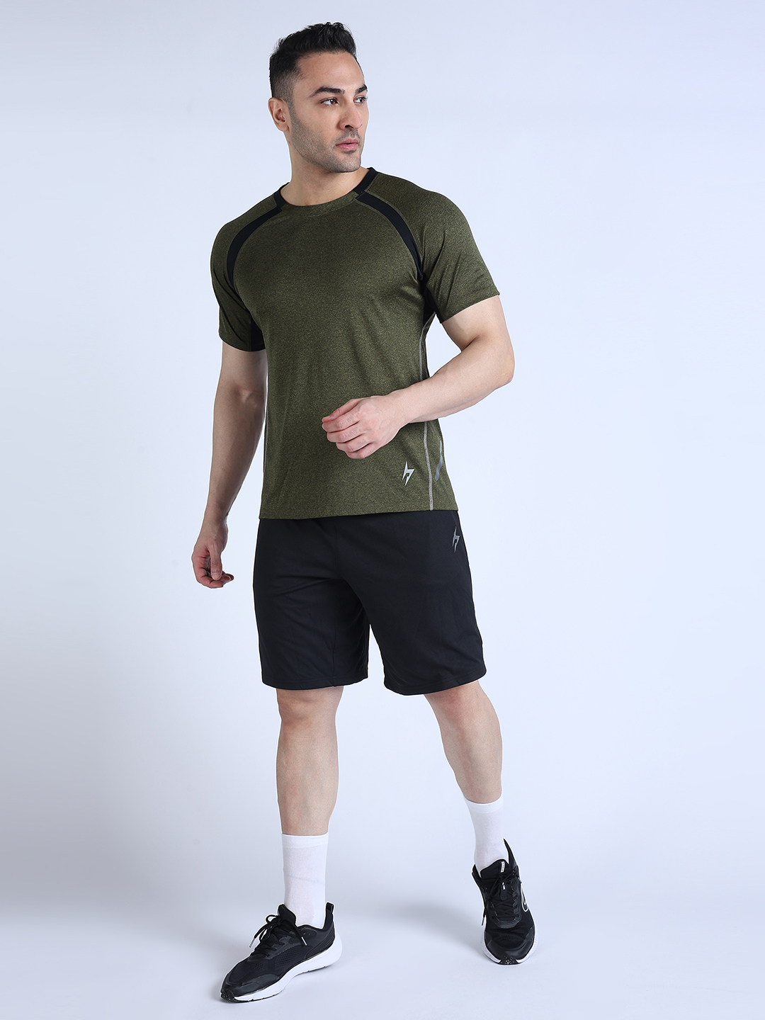 Hardik Pandya Men Nucleus Round Neck Quick Dry Olive T-Shirt for Gym, Running, Yoga, Indoor & Outdoor Sports (6)